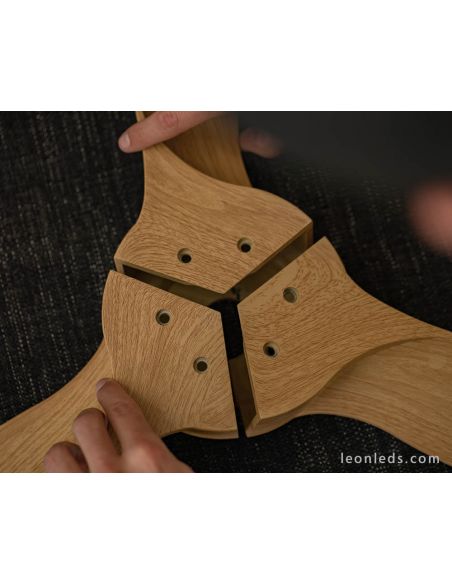 Detalhe Nepal Faia e Ventilador de Teto LED Branco 75W LED e 60W Ventilador Motor Mantra | leonleds