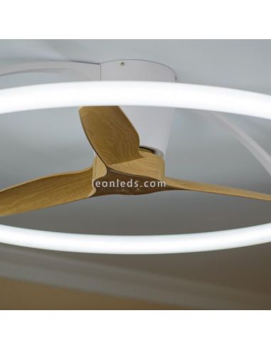 Ventilador de techo LED Nepal Haya y Blanco 75W LED y 60W de Motor de Ventilador Mantra | LeonLeds