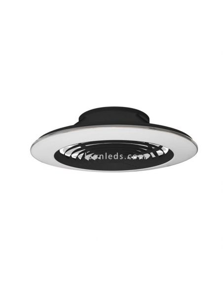 Ventilador de teto LED preto com controle remoto e App Alisio XL Mantra | leonleds