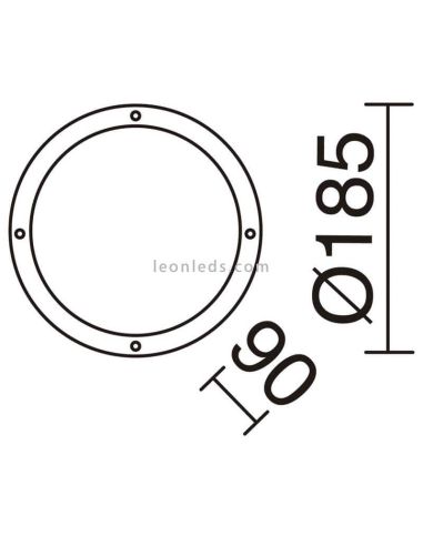 Aplique FAR Round Blanco para exterior dimensiones | LeonLeds