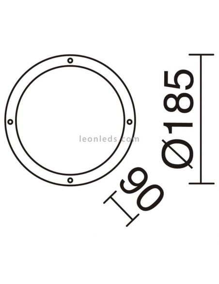 Aplique FAR Round Blanco para exterior dimensiones | LeonLeds