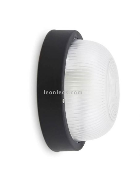 Aplique FAR Round Negro para exterior | LeonLeds