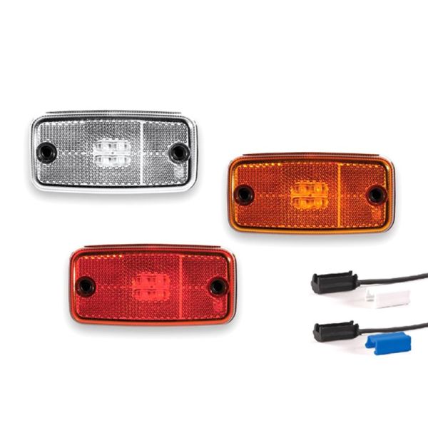 Pilotos LED Cuadrado con soporte o sin soporte de posición o galibo para el lateral parte delantera o trasera | LeonLeds Ilumina