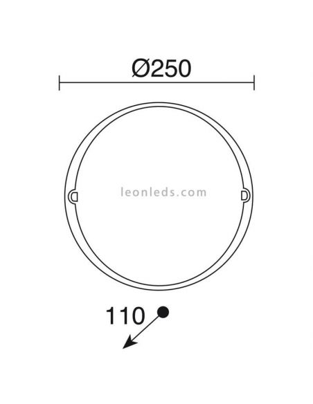 Dimensions applique murale d'extérieur Alba D340 Cristher Lighting | Éclairage LeonLeds