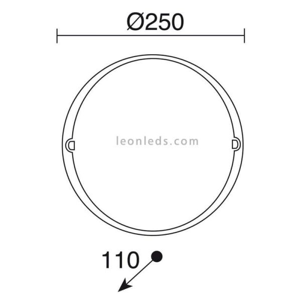 Dimensions applique murale d'extérieur Alba D340 Cristher Lighting | Éclairage LeonLeds