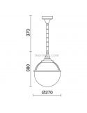 Lámpara de techo Clic-Clac Globo C para exterior dimensiones | LeonLeds
