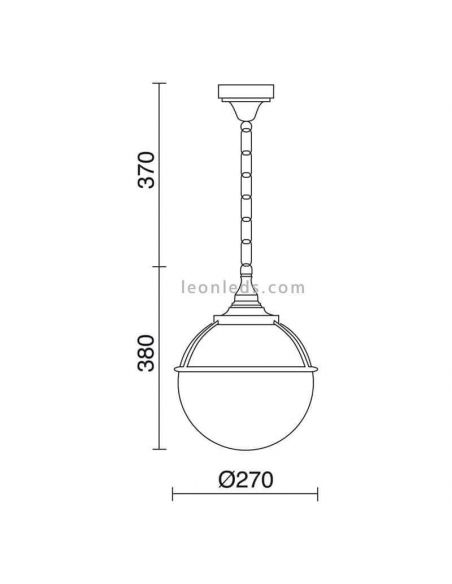 Lámpara de techo Clic-Clac Globo C para exterior dimensiones | LeonLeds