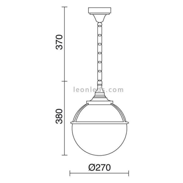 Lámpara de techo Clic-Clac Globo C para exterior dimensiones | LeonLeds