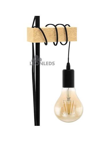 Luminária de pé vintage Townshend 2XE27 Marrom | marrom e preto Eglo Lighting | Leon Iluminação LED