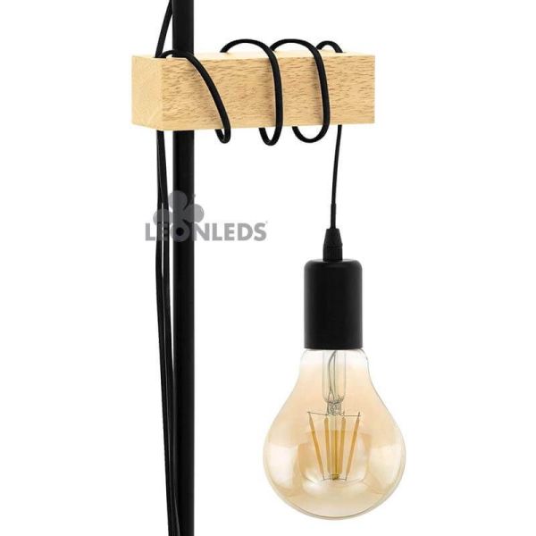 Lampadaire Vintage Townshend 2XE27 Marron | marron et noir Eglo Lighting | Éclairage LeonLeds