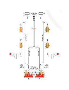 Sistema de Cableado para remolque con conector 13 Polos y 2 conectores 5 Pin con cableado para pilotos laterales 2