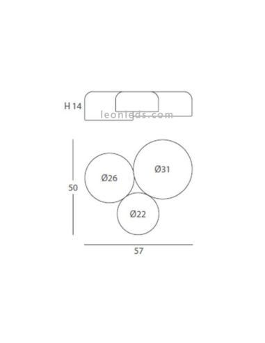 Dimensions Pot Plafonnier Blanc Brillant 3 Lumières | Éclairage LeonLeds