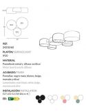 Ficha de producto de Plafón de techo Pot Blanco Brillante 3 Luces FM Iluminación | LeonLeds