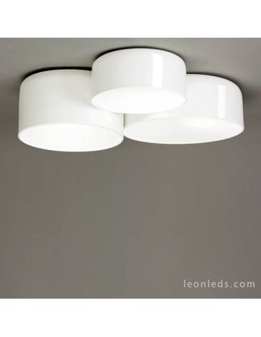 Plafón de techo Pot Blanco Brillante 3 Luces Ole By FM Iluminación | LeonLeds
