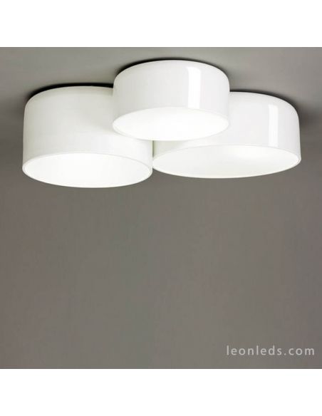 Plafón de techo Pot Blanco Brillante 3 Luces Ole By FM Iluminación | LeonLeds