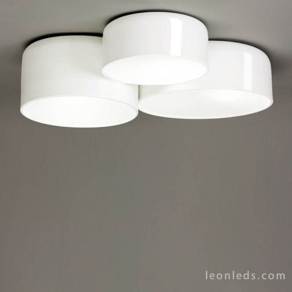 Plafón de techo Pot Blanco Brillante 3 Luces Ole By FM Iluminación | LeonLeds