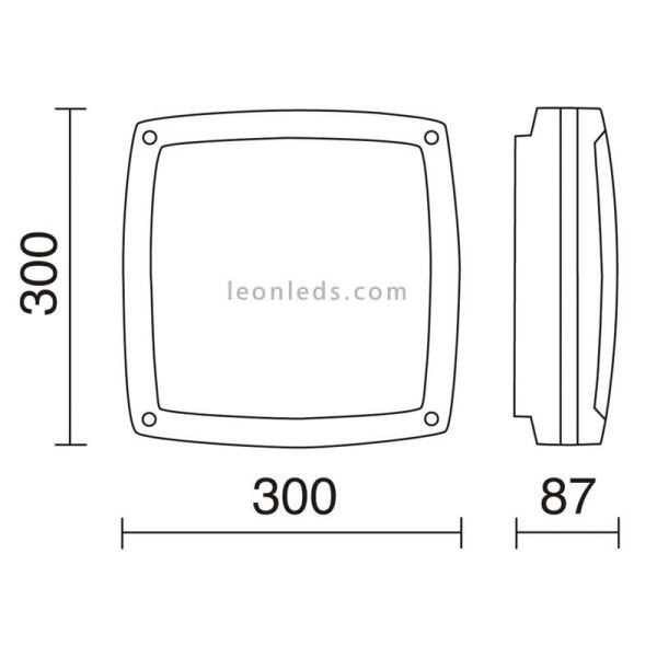 Dimensões Luminária de teto para exterior Kira M antracite 2xE27 Dopo Lighting | Leon Iluminação LED