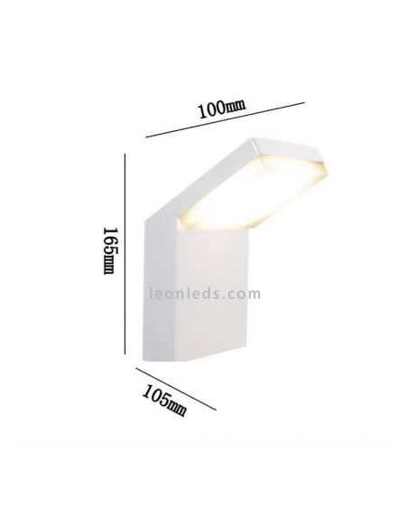 Candeeiro de parede exterior branco Dimensões Alpine Mantra | Leon Iluminação LED