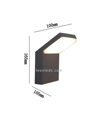 Aplique exterior gris oscuro Alpine Mantra dimensiones | LeonLeds Iluminación