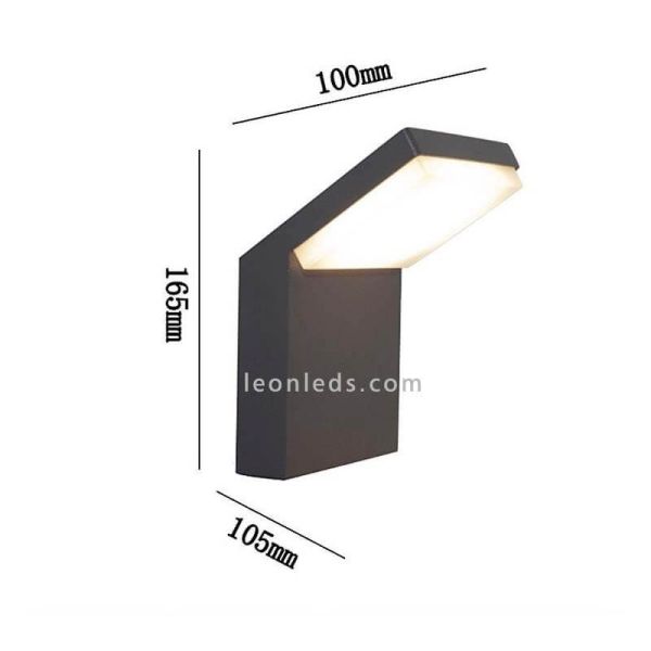 Applique d'extérieur gris foncé Alpine Mantra dimensions | Éclairage LeonLeds