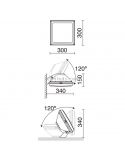 Dimensiones Aplique/Plafón LED exterior Cayu multifunción 120º  Dopo Lighting | LeonLeds Iluminación