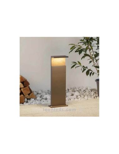 Baliza M LED exterior aluminio madera Ruka Mantra | LeonLeds Iluminación