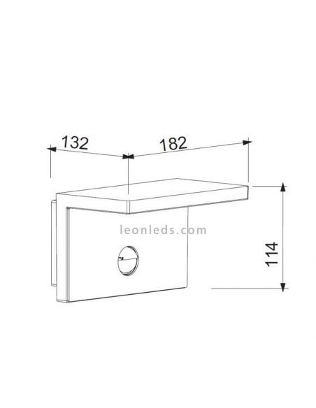 Applique murale d'extérieur à LED en aluminium et polycarbonate dimensions Ruka Mantra | Éclairage LeonLeds