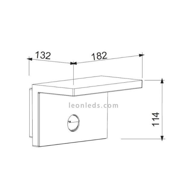 Arandela LED exterior dimensões de alumínio e policarbonato Ruka Mantra | Leon Iluminação LED