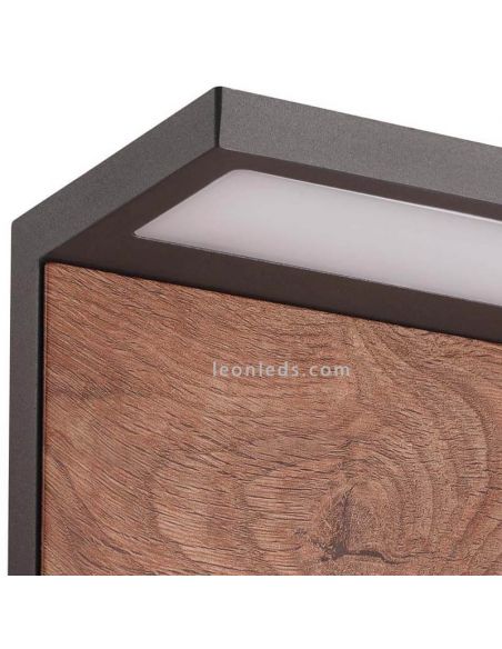 Aplique LED exterior detalle madera Ruka Mantra | LeonLeds Iluminación