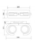 Dimensiones Aplique Exterior orientable 2 luces Iguazu de Mantra | LeonLeds