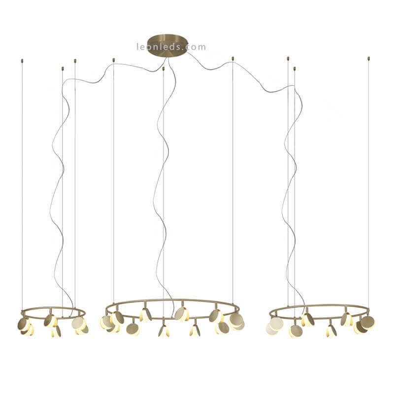 Luminária de teto dupla LED dourada Shell 7356 Mantra