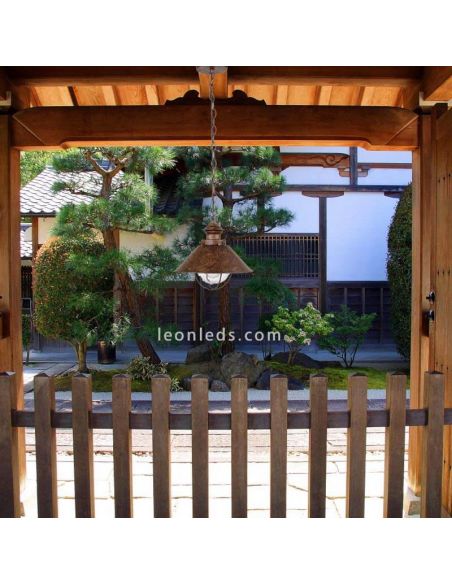 Lámpara colgante exterior Nautica color marron oxido Faro Barcelona | LeonLeds Iluminación