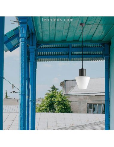 Lámpara colgante exterior extra larga aluminio Mistu Faro Barcelona | LeonLeds Iluminación