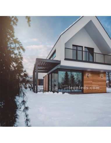 Candeeiro de parede exterior de alumínio e vidro Verbier de Mantra | leonleds