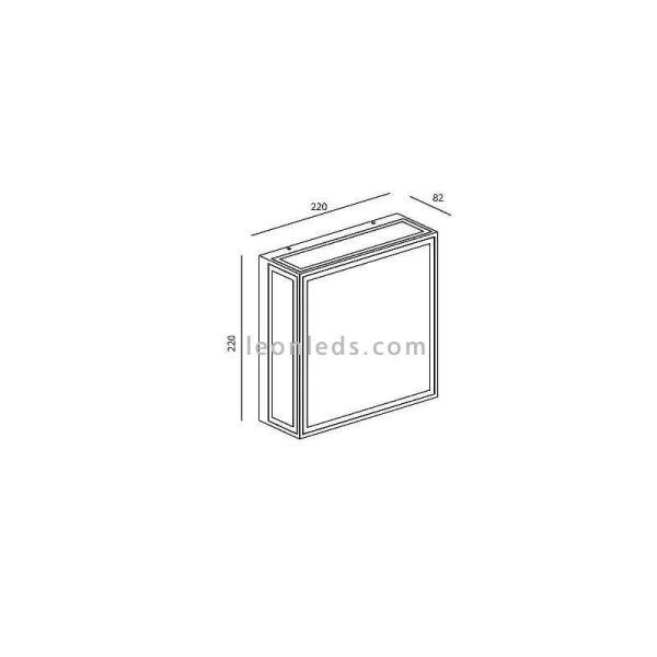 Candeeiro de parede exterior de alumínio e vidro Verbier by Mantra dimensões | leonleds