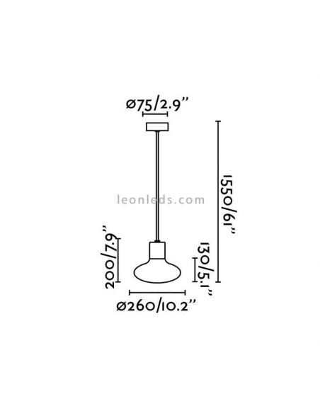 Dimensions lampe suspension Blub's extérieur gris foncé bulle Faro Barcelona | Éclairage LeonLeds
