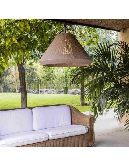 Lámpara colgante exterior marrón Saigon 2 tipos de pantalla Faro Barcelona | LeonLeds Iluminación