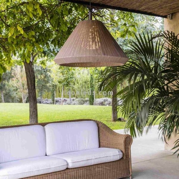 Lámpara colgante exterior marrón Saigon 2 tipos de pantalla Faro Barcelona | LeonLeds Iluminación