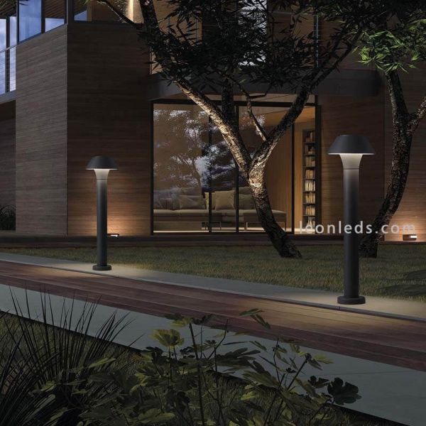 Baliza LED H600 exterior aluminio Bucket | baliza alta resistente agua | LeónLeds Iluminación