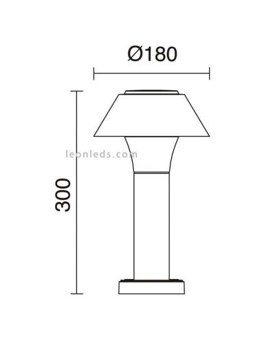 Baliza LED H300 exterior antracita Bucket | Luz de suelo aluminio  medidas| LeónLeds Iluminación