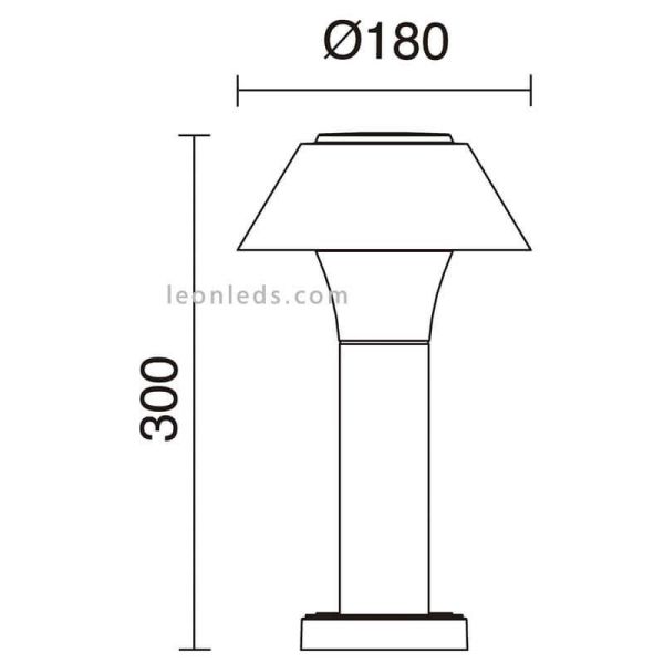 Baliza LED H300 exterior antracita Bucket | Luz de suelo aluminio  medidas| LeónLeds Iluminación