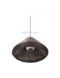 Lámpara techo exterior mimbre Saigon W70 gris/marrón cone cap Faro Barcelona | LeonLeds Iluminación