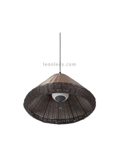 Luminária de teto para exterior com casquilho cónico Saigon W70 rattan cinza/castanho Faro Barcelona | Leon Iluminação LED