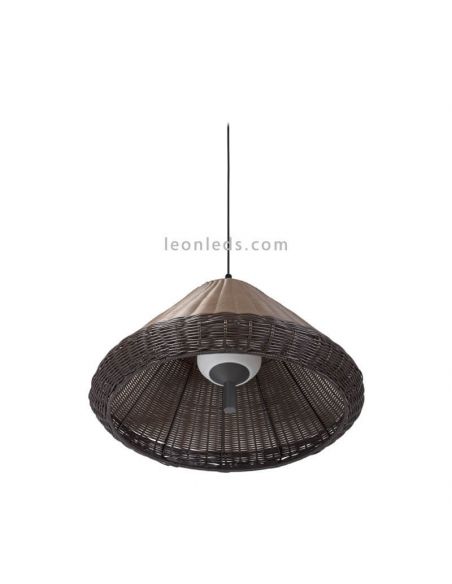 Luminária de teto para exterior com casquilho cónico Saigon W70 rattan cinza/castanho Faro Barcelona | Leon Iluminação LED