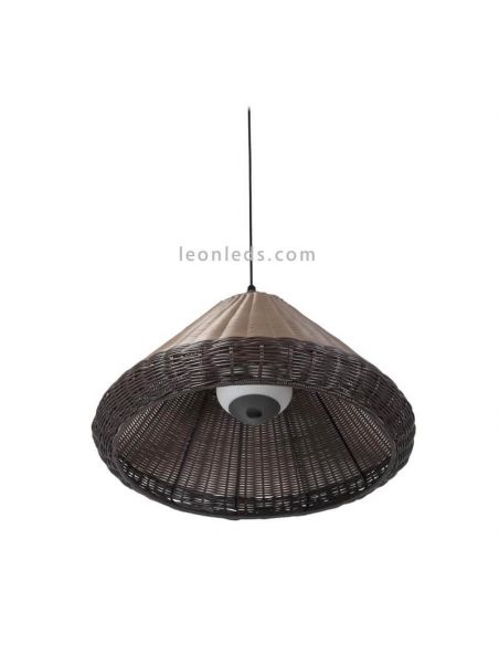 Lámpara techo exterior mimbre Saigon W70 gris/marrón hole cap Faro Barcelona | LeonLeds