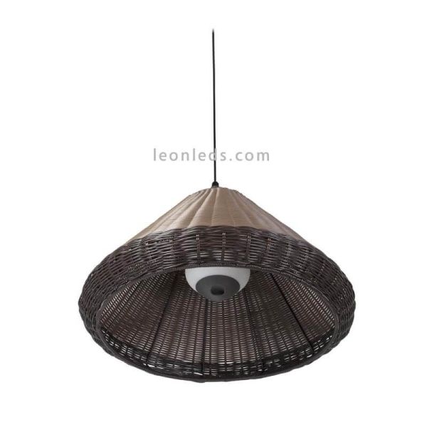 Lámpara techo exterior mimbre Saigon W70 gris/marrón hole cap Faro Barcelona | LeonLeds