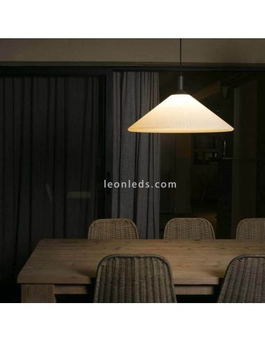 Luminária pendente de exterior Saigon abajur de alumínio R55 branco fosco Faro Barcelona | Leon Iluminação LED
