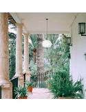 Lámpara colgante exterior Saigon R17 foto ambiente blanco mate Faro Barcelona | LeonLeds Iluminación