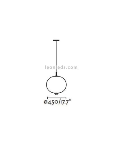 Lámpara colgante exterior Saigon dimensiones R17 blanco mate Faro Barcelona | LeonLeds Iluminación