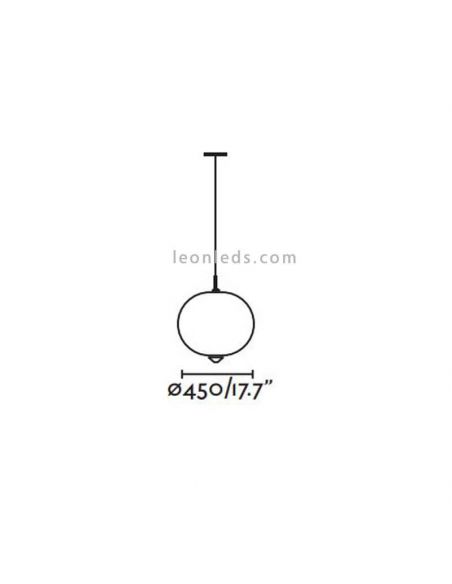 Lámpara colgante exterior Saigon dimensiones R17 blanco mate Faro Barcelona | LeonLeds Iluminación
